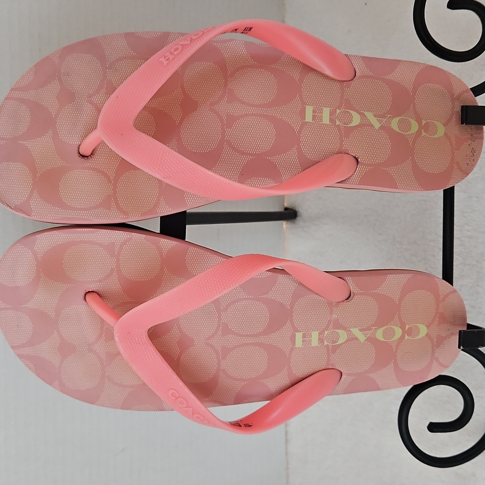Coach | Women's Pink Flip Flops Sz 9